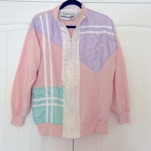 Vintage San Francisco Sport by Connie Mazzella Pink Track Jacket Sz M
